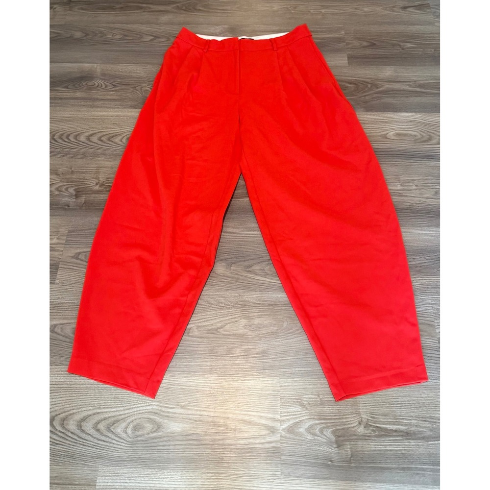 The Devil Wears Prada Scoop Pleated Leg Trouser Pant Flame Red Size 12 NWT